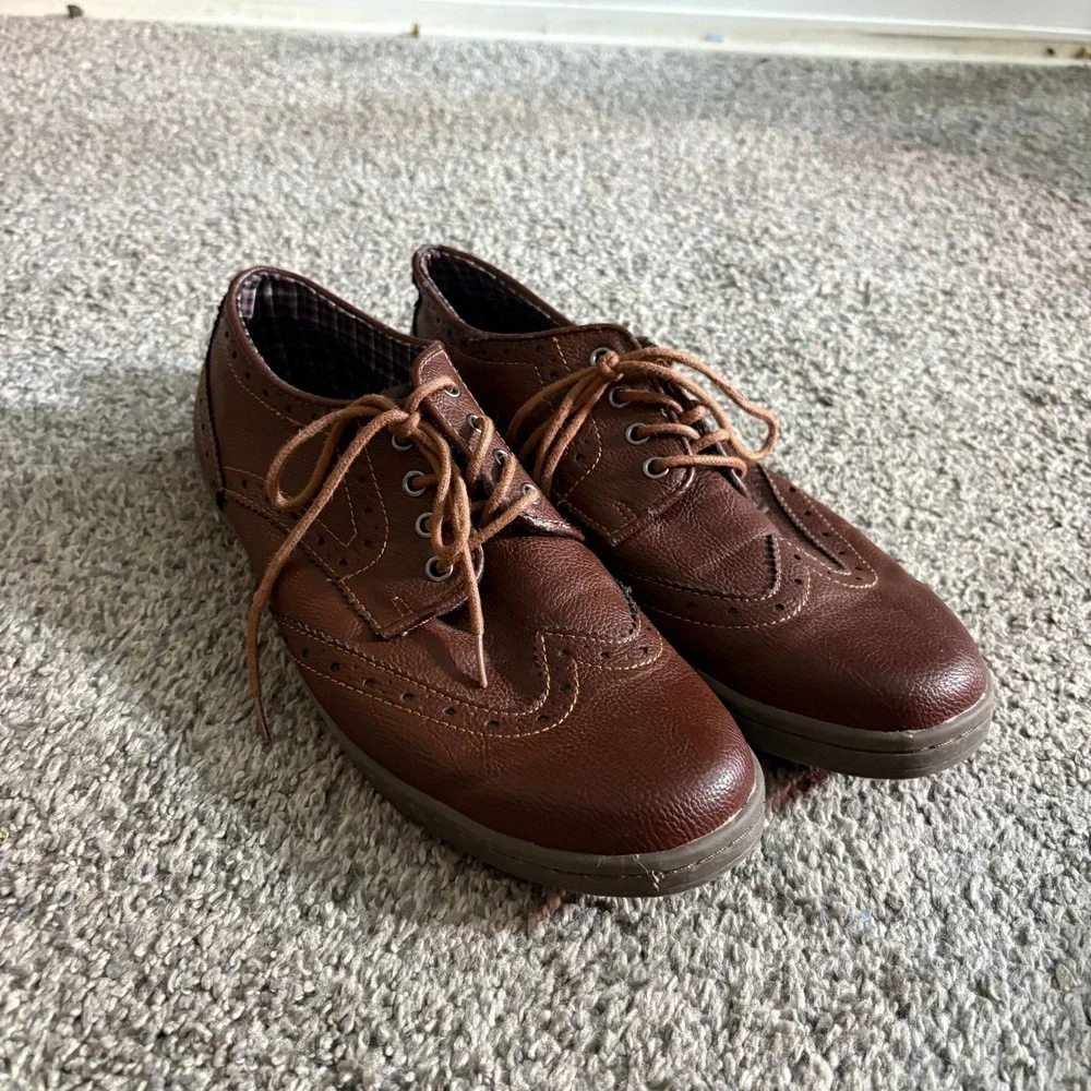 Ben Sherman Brown Wingtip Oxford Dress Shoes‎ Mens Size 9.5 Casual